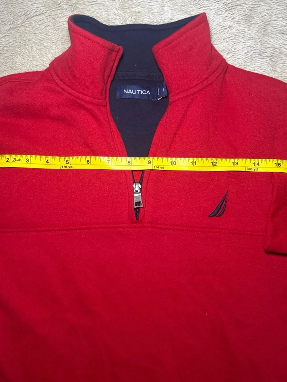 Nautica Men's Bright Red Half-Zip Fleece Pullover